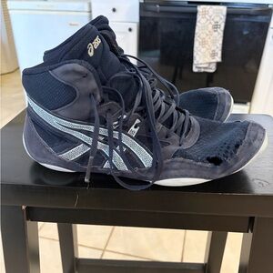 Asics Snapdown Dark Blue Wrestling Shoes with White Stripes
